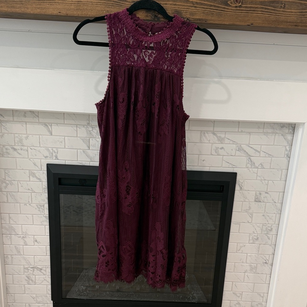 Taylor & Sage Deep Purple burgandy  Lace Dress 3 for $20